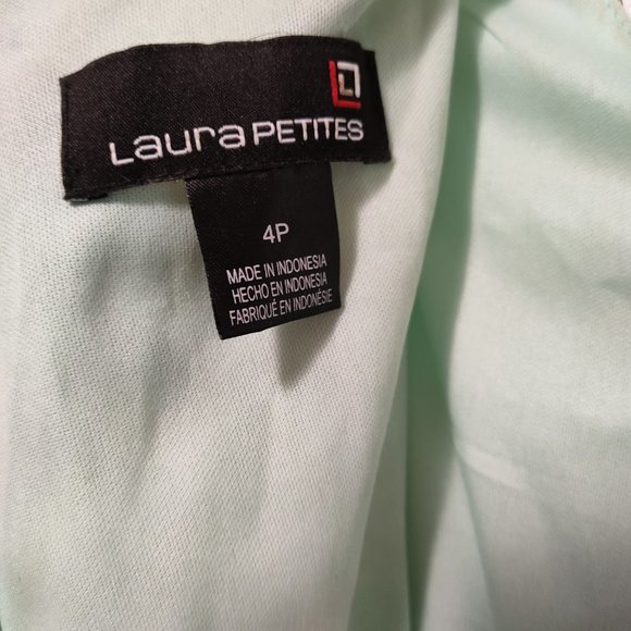 Laura Petite size 4P sleeveless zipper back dress. Floral pattern - Picture 4 of 7